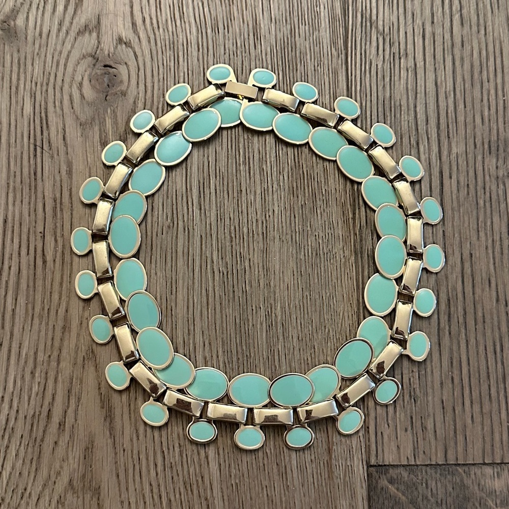 Retro Green And Gold Necklace